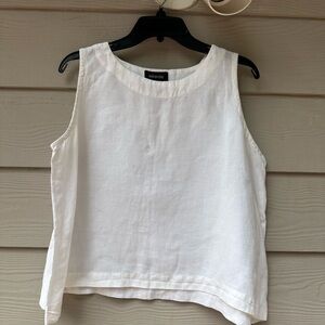 Eskandar Women's Linen White Sleeveless Top